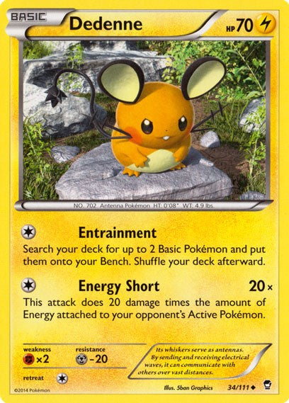 Dedenne 34/111 - Pokemon XY Furious Fists Card