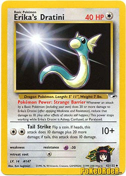 Pokemon Gym Heroes Uncommon Card - Erika's Dratini 42/132