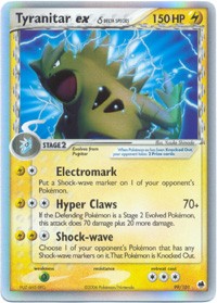 Pokemon EX Dragon Frontiers Ultra Rare Card - Tyranitar ex 99/101