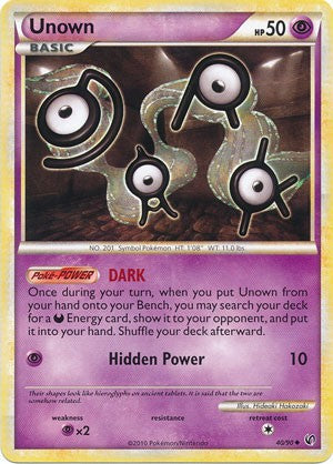 Pokemon Card HeartGold SoulSilver Undaunted Uncommon Unown 40/90