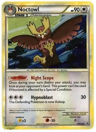Pokemon HeartGold SoulSilver Holo Rare Promo Card - Noctowl HGSS06