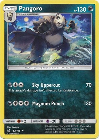 Pangoro 82/145 Rare - Pokemon Sun & Moon Guardians Rising Card