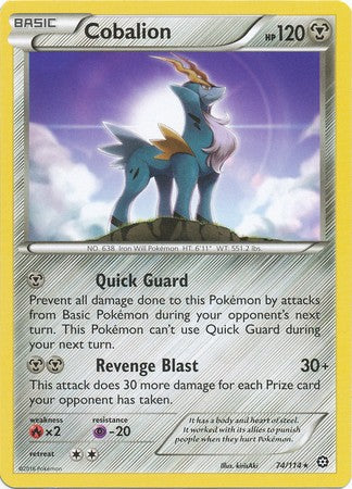 Cobalion 74/114 Rare - Pokemon XY Steam Siege Card