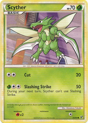 pokemon soulsilver game card Pokemon Card HeartGold SoulSilver HS Undaunted Common Scyther 65/90 – PokeOrder.com