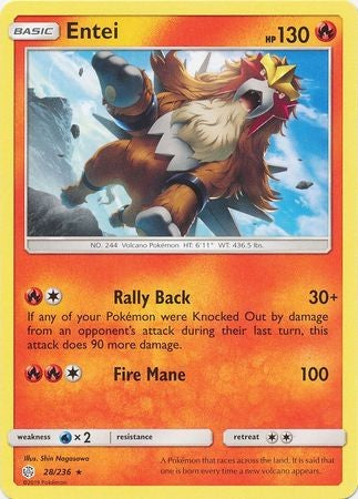 Entei - 28/236 - Rare Sun & Moon: Cosmic Eclipse Singles