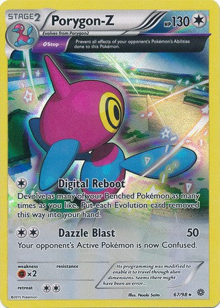 Porygon-Z 67/98 HOLO RARE - Pokemon XY Ancient Origins Card