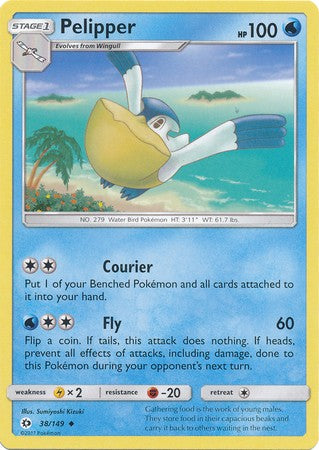 Pelipper 38/149 Uncommon - Pokemon Sun & Moon Base Set Single Card