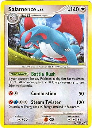 Pokemon Diamond & Pearl Stormfront Rare Salamence #24 Pokemon Diamond & Pearl Stormfront Rare Salamence #24