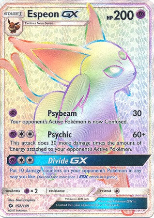 Espeon GX 152/149 Hyper Rare - Pokemon Sun & Moon Base Set Single Card
