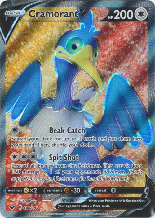 Cramorant V (Full Art) - 198/202 Pokemon Sword and Shield Ultra Rare PokeOrder.com Cramorant V (Full Art) - 198/202 Pokemon Sword and Shield Ultra Rare PokeOrder.com