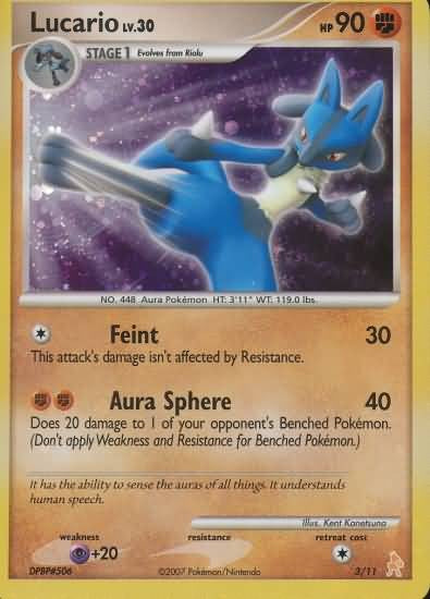 Pokemon Holo Rare Promo Single Card - Lucario 3/11