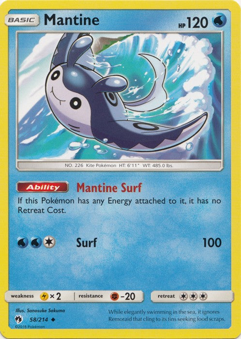 Mantine - 58/214 Pokemon » SM Lost Thunder Uncommon