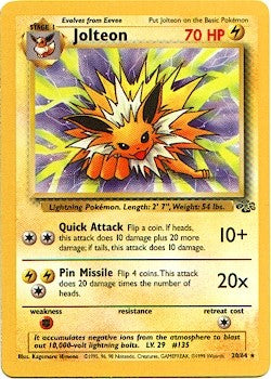 Pokemon Jungle Rare Card - Jolteon 20/64 PokeOrder.com Pokemon Jungle Rare Card - Jolteon 20/64 PokeOrder.com