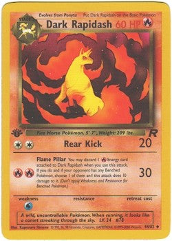 Pokemon Team Rocket Uncommon Dark Rapidash #44 Pokemon Team Rocket Uncommon Dark Rapidash #44