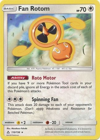 Fan Rotom 110/156 Rare - Pokemon Ultra Prism