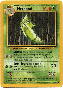 Pokemon Basic Common Card - Metapod 54/102