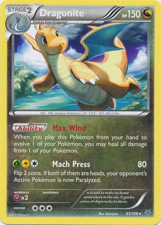 Dragonite 51/108 Rare - Pokemon XY Roaring Skies Card