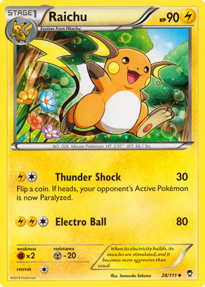 Raichu 28/111 - Pokemon XY Furious Fists Card
