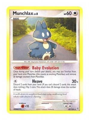 Pokemon Diamond & Pearl Rare Card - Munchlax 33/130