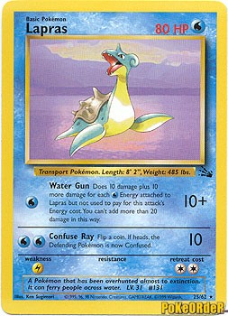 Pokemon Fossil Rare Card - Lapras 25/62