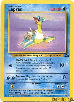 Pokemon Fossil Rare Card - Lapras 25/62