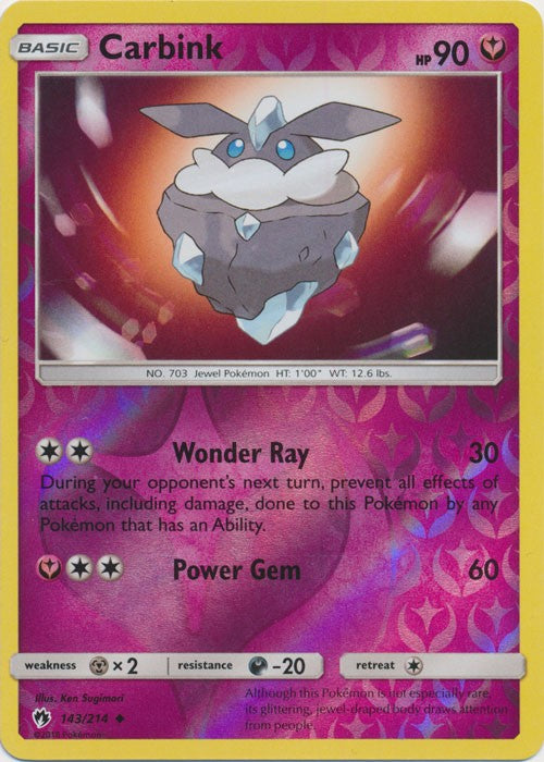 Carbink - 143/214 (Reverse Foil) Pokemon » SM Lost Thunder Uncommon