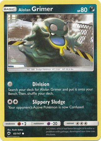 Alolan Grimer 83/147 Common - Pokemon Sun & Moon Burning Shadows Card