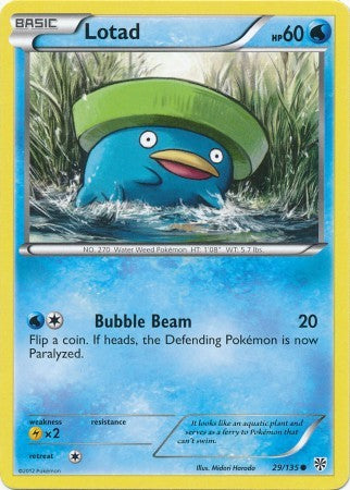 Lotad 29/135 - Pokemon Plasma Storm Common Card Lotad 29/135 - Pokemon Plasma Storm Common Card
