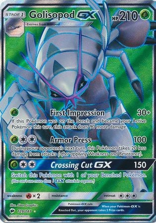 Golisopod GX 129/147 Full Art - Pokemon Sun & Moon Burning Shadows Card