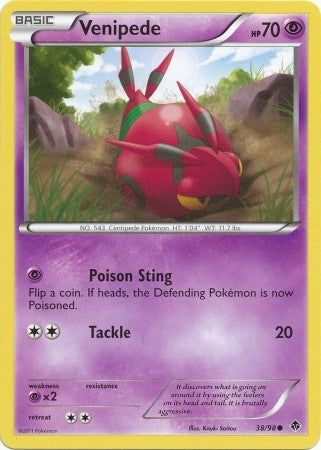 Pokemon Emerging Powers Common Card - Venipede 38/98