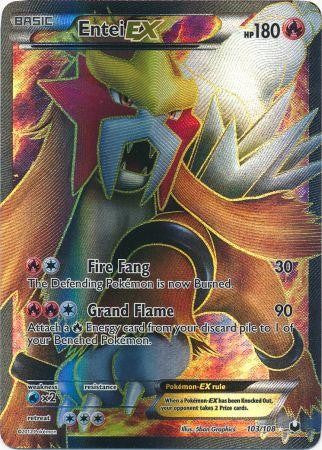 Pokemon Dark Explorers Full Art Ultra Rare Card - Entei-EX 103/108