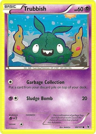 Pokemon Noble Victories Common Card - Trubbish 48/101