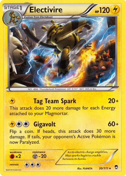 Furious Fists 30/111 Electivire Reverse Holo Pokemon Card Furious Fists 30/111 Electivire Reverse Holo Pokemon Card