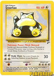 Pokemon Base Set 2 Rare Card - Snorlax 30/130