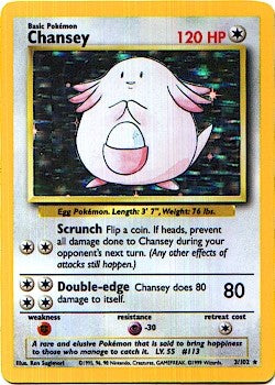 Pokemon Basic Holofoil Card - Chansey 3/102