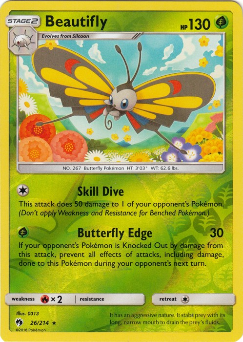 Beautifly - 26/214 (Reverse Foil) Pokemon » SM Lost Thunder Rare