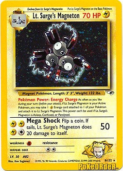 Pokemon Gym Heroes Holo Card - Lt. Surge's Magneton 8/132 PokeOrder.com Pokemon Gym Heroes Holo Card - Lt. Surge's Magneton 8/132 PokeOrder.com