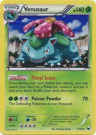 Pokemon Dark Explorers Holo Rare Card - Venusaur 3/108