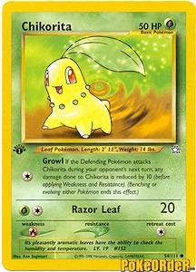 Pokemon Neo Genesis - Chikorita Card