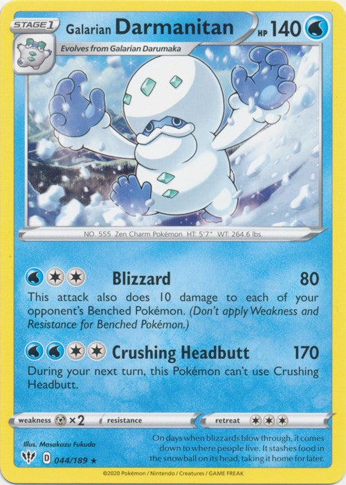 Galarian Darmanitan - 044/189 Pokemon » SWSH Darkness Ablaze Rare