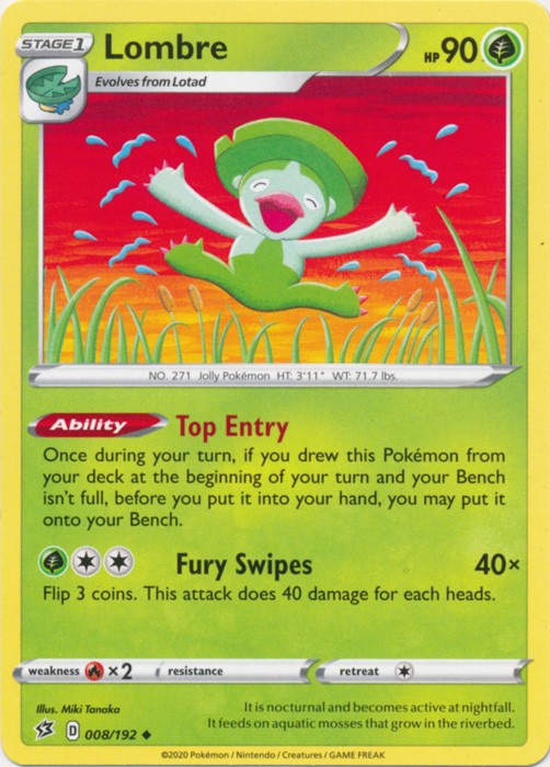 Lombre - 008/192 Pokemon » SWSH Rebel Clash Uncommon