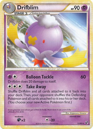 Pokemon Card HeartGold SoulSilver HS Undaunted Rare Drifblim 12/90