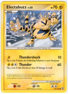 Pokemon Secret Wonders Common Card - Electrabuzz 87/132