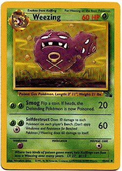 Pokemon Fossil Uncommon Card - Weezing 45/62