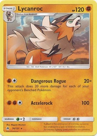 Lycanroc 76/131 Rare - Pokemon Sun & Moon Forbidden Light Card