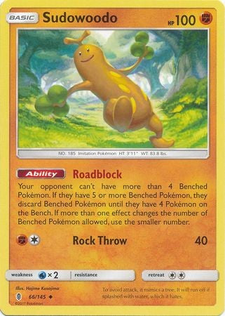 Sudowoodo 66/145 Uncommon - Pokemon Sun & Moon Guardians Rising Card