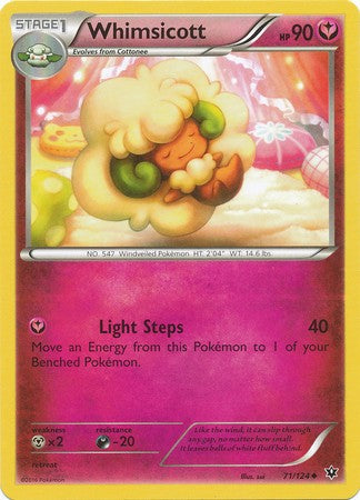 Whimsicott 71/124 Uncommon - Pokemon XY Fates Collide Card