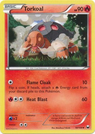 Pokemon Dark Explorers Uncommon Card - Torkoal 18/108