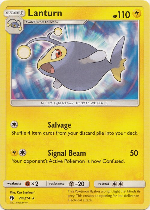 Lanturn - 74/214 Pokemon » SM Lost Thunder Rare