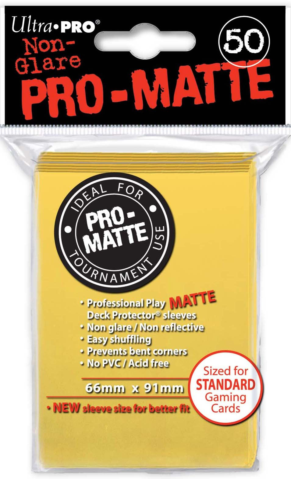 Ultra Pro Pro-Matte Standard Sized Sleeves - Yellow (50 Card Sleeves)
